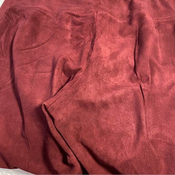 Faux Suede Leggings from Lucca Red Velvet Feel Thick Warm Mid/ High Rise Medium - Picture 6 of 14